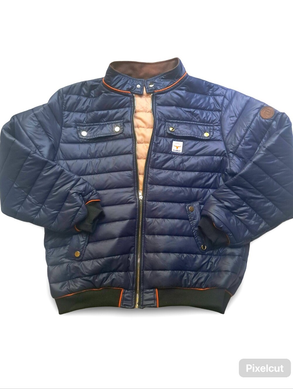 Freiheit Men's Quilted Buttery Soft Puffer Jacket Large Navy Blue Like New!
